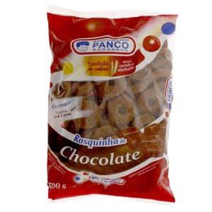 BISCOITO ROSQUINHA CHOCOLATE 500G CX 18 UNIDADES